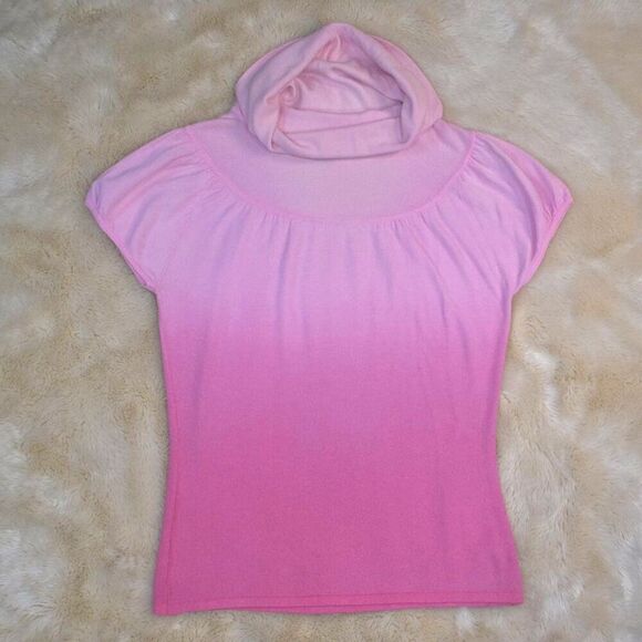 INC International Concepts Pink Ombre Cowl High Neck Sweater Blouse Size Large - Picture 9 of 15